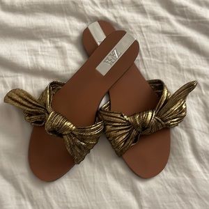 Zara gold bow sandals
